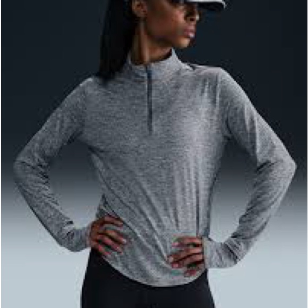 NWT Nike Women's Swift Element UV 1/2 Zip Gray Long Sleeve Tee Size XL